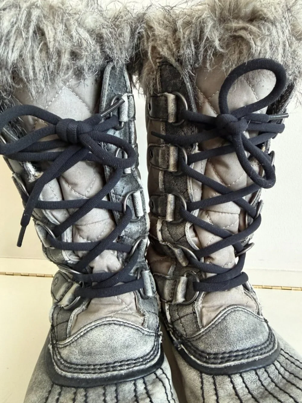 SOREL Tofino Waterproof Winter Snow Boots Faux Fur Gray Women’s 7